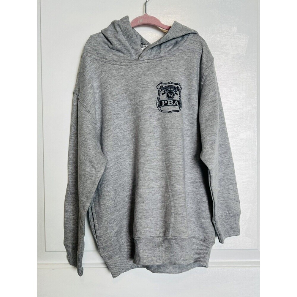 Suffolk County New York NY Police PBA Gray Hoodie Sweatshirt Youth NEW Kids 5-6